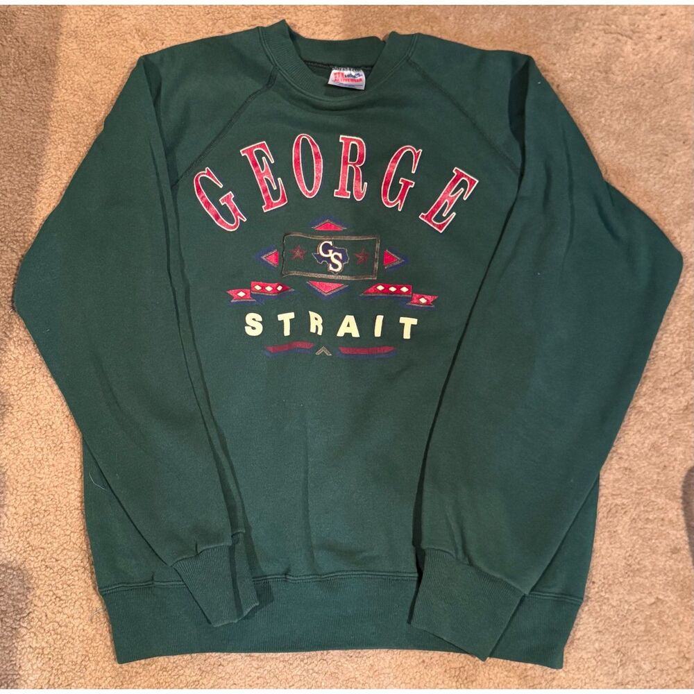 Vintage 1990s George Strait Country Music Crewneck Sweatshirt Size L